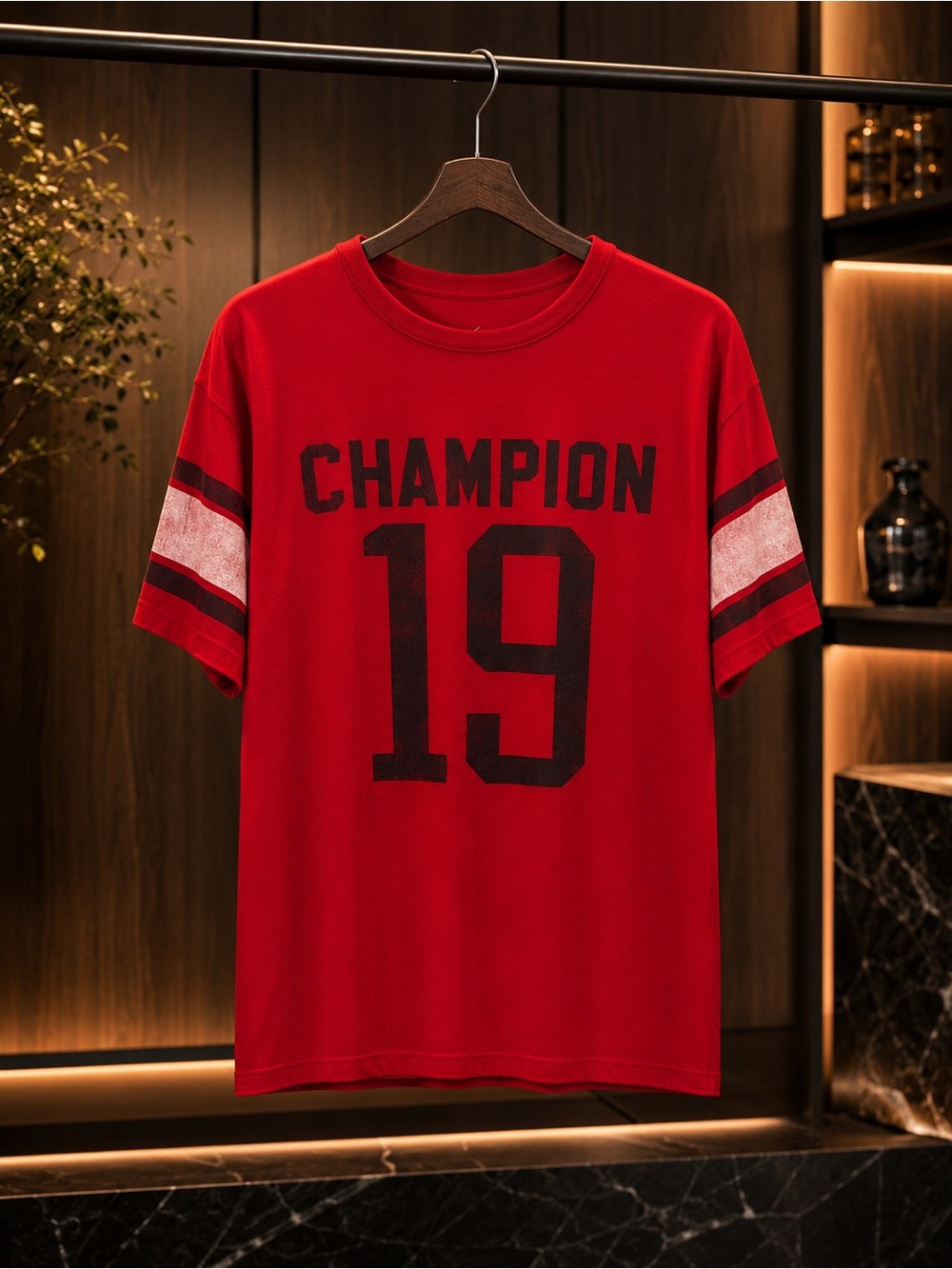 Champion Football-Type Jersey Crewneck Tee